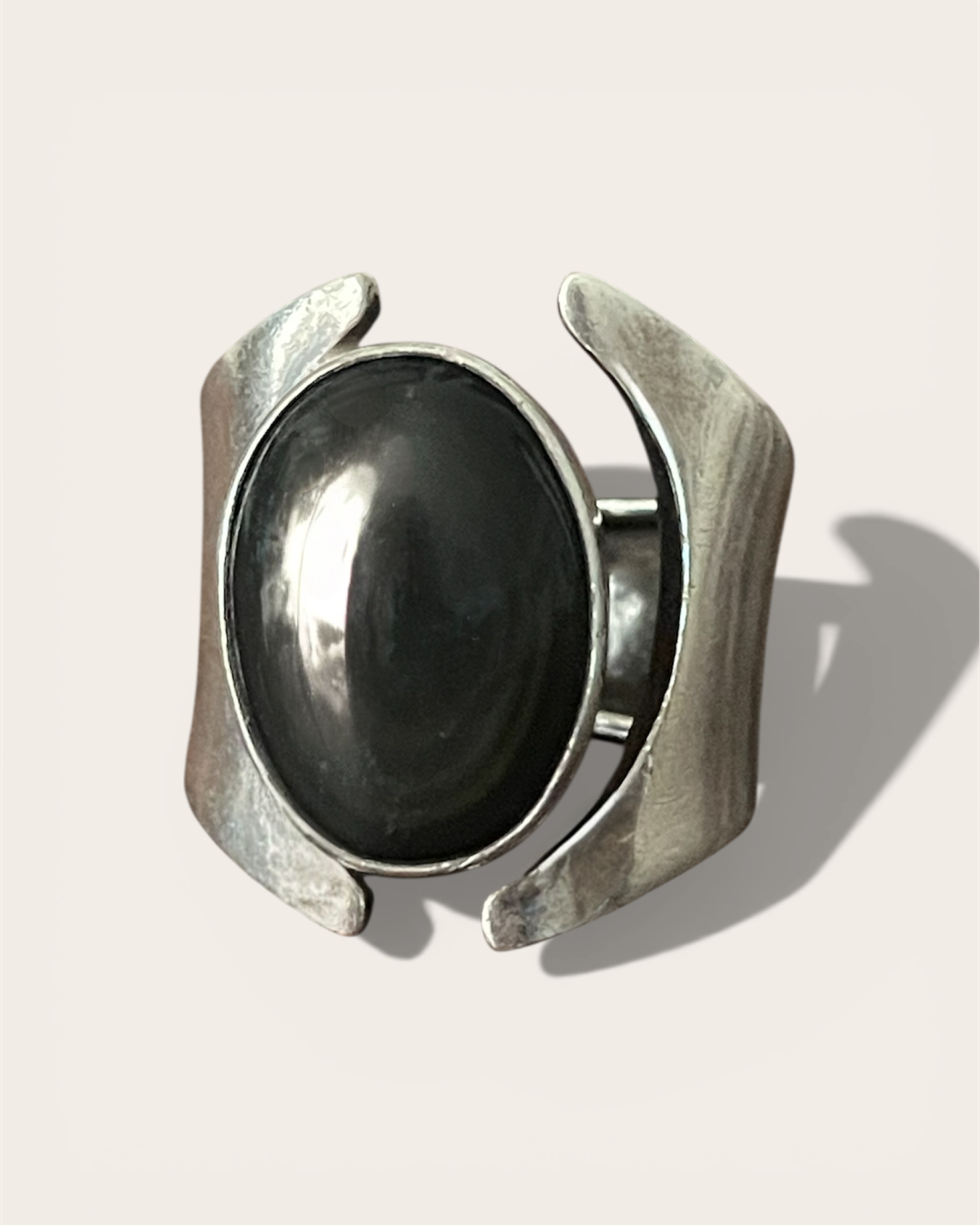 Vintage Sterling Silver Onyx Ring